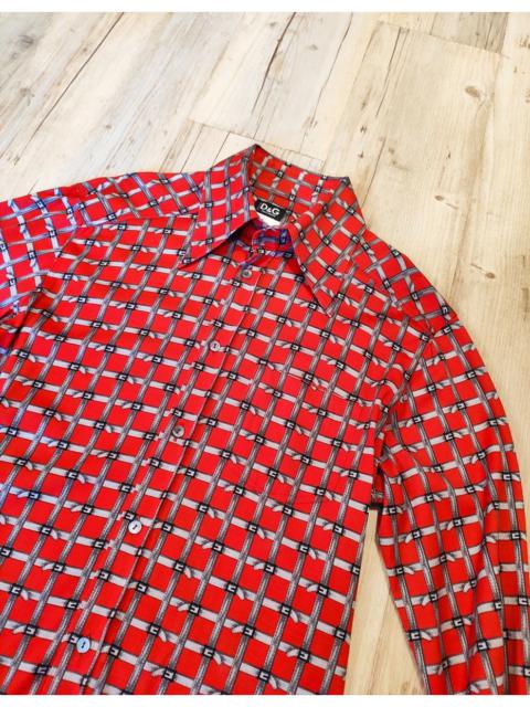 Dolce & Gabbana GRAIL! Belt pattern long collar shirt.Like Dior or Gucci