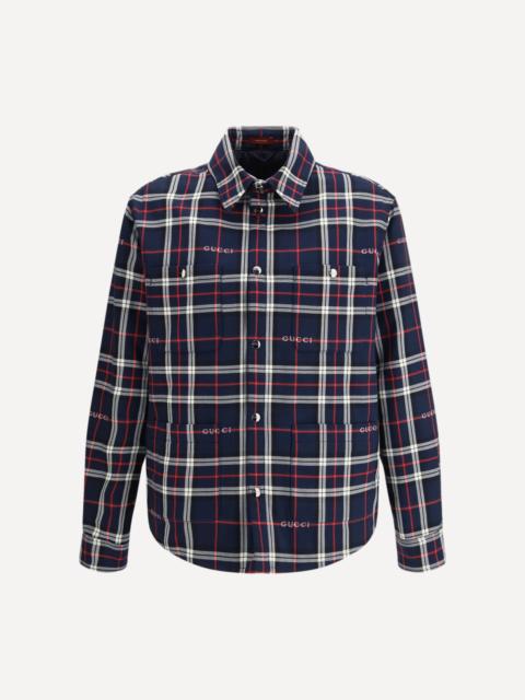 GUCCI Padded tartan cotton jacquard Shirt