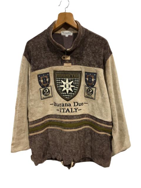 Other Designers Italian Designers - Burana Due Italy Embroidery Big Logo Half Zip Sweater