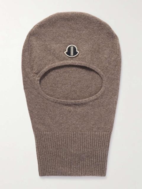 + Moncler Logo-Appliquéd Wool and Cashmere-Blend Balaclava