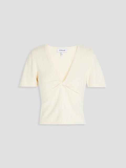 DEREK LAM 10 CROSBY Leanna twist-front cotton-blend top