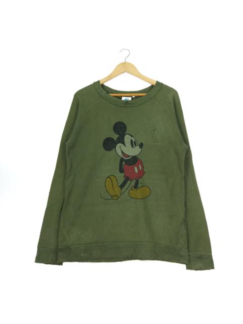 BEAMS PLUS Beams x Mickey Mouse Factory Distressed Crewneck