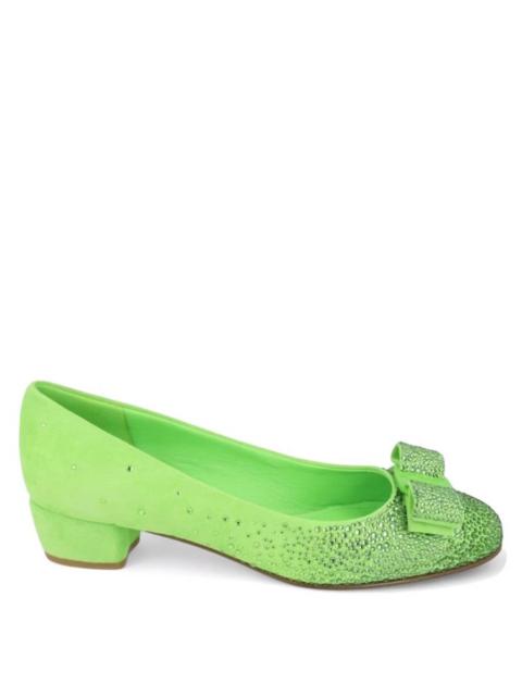 FERRAGAMO Ferragamo Degrade Crystals Vara Bow Pumps, Size 7 C
