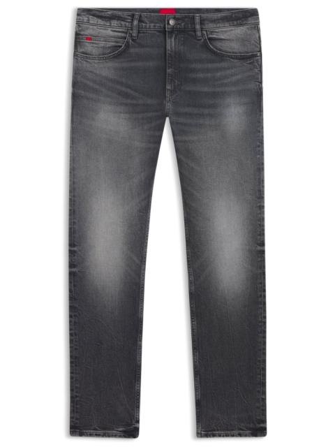 HUGO GREY SLIM-FIT JEANS IN STRETCH DENIM