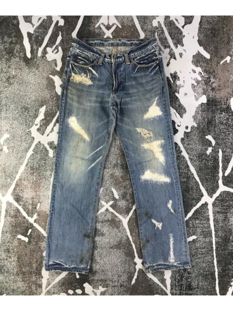 Other Designers Distressed Denim - Japanese Brand Re Model Jeans Dirty Distressed Denim KJ1513