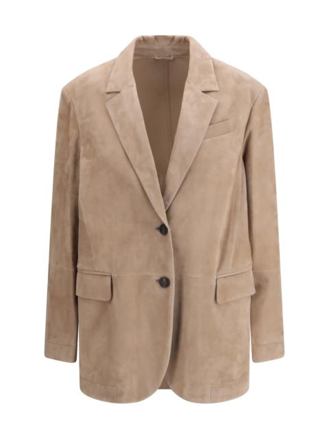 Brunello Cucinelli Brunello Cucinelli Women Suede Jacket With Monile