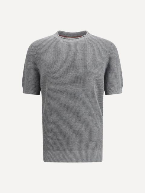 Brunello Cucinelli Cotton and linen knit T-Shirt