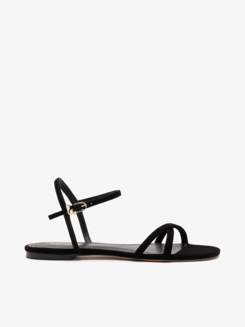 Larroudé Annie Sandal Ankle Tie In Black Leather