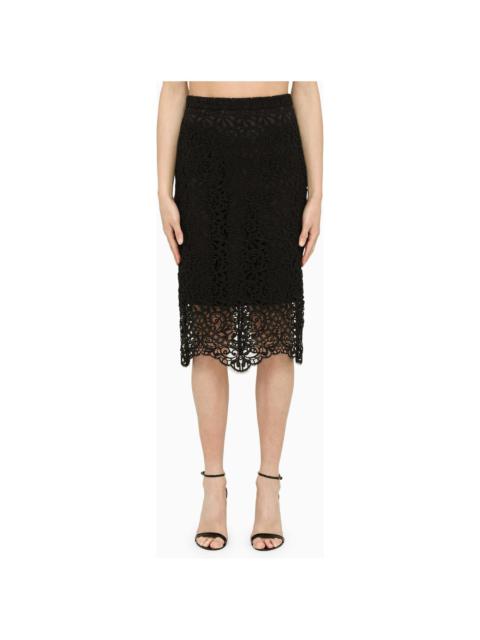 Burberry Black Lace Pencil Skirt