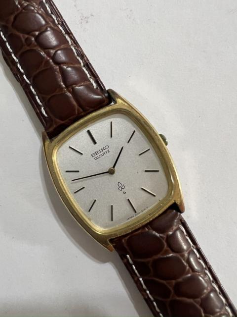 Other Designers Vintage 70s Seiko Tank No Seconds Hand White Dial Gold Case