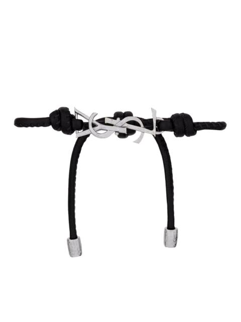 SAINT LAURENT Saint Laurent Men Cassandre Bracelet With Leather Cord