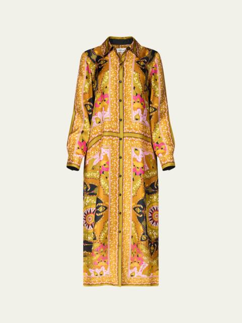 DIANE VON FURSTENBERG Carrie Floral-Print Silk Midi Shirtdress