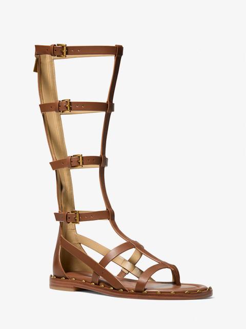 MICHAEL KORS Noa Studded Leather Gladiator Sandal