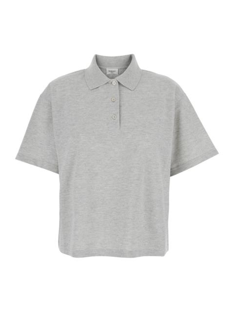 SAINT LAURENT Saint Laurent Women Grey Short Sleeve Polo In Cotton Man