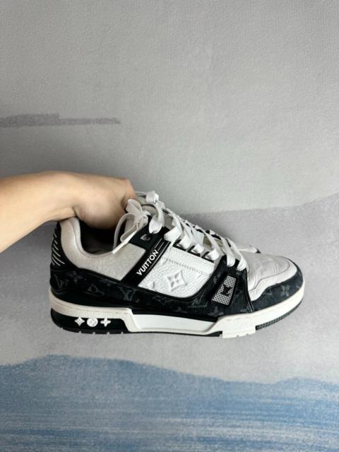 Louis Vuitton LV Trainer Black and White Denim Shoes