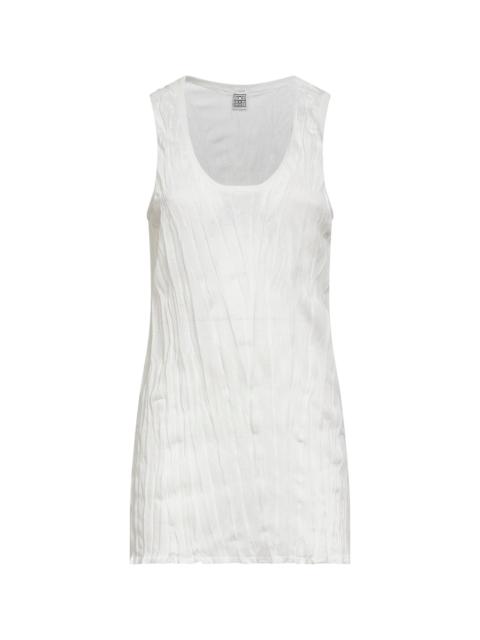 TOTEME Toteme Women White Crinkled Viscose Blend Knit Tank Top