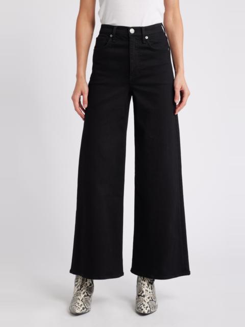 rag & bone rag & bone Flexi Sofie High Waist Ankle Wide Leg Jeans in Black at Nordstrom