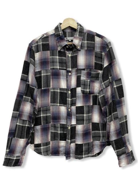 Other Designers Designer × Japanese Brand × Vintage - PUNAH PLUS Patchwork Checkered Button Down Flannel Shirt