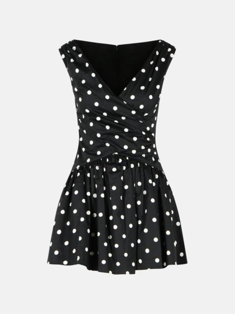 self-portrait 'POLKA DOT' BLACK COTTON DRESS