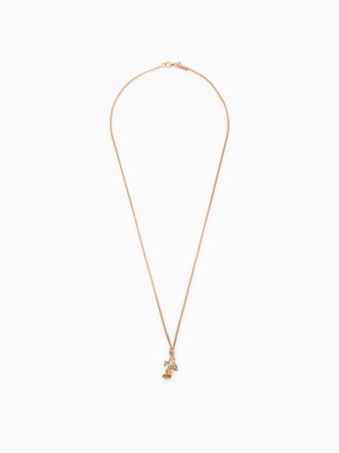 Other Designers Emanuele Bicocchi Rose And Skull Necklace In 925 Gold-Plated Silver Men