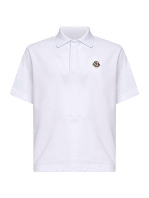 Moncler Moncler Men White Cotton Pique Logo Polo Shirt