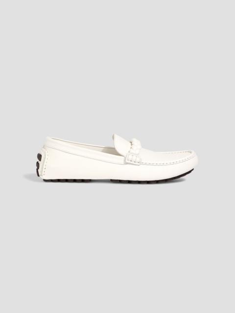 Gianvito Rossi Monza braid-trimmed leather loafers