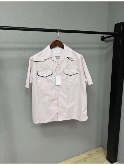 Prada Prada Contrast-Piping Flap-Pocket Cotton Shirt