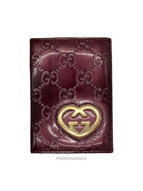 GUCCI Gucci Heart Pocket Organizer Wallet - Patent Red Leather