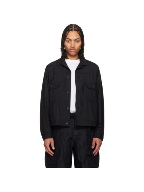 sacai Black Chalk Stripe Jacket