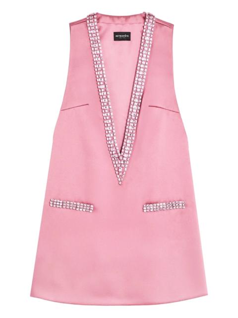 RETROFÊTE embellished V-neck mini dress