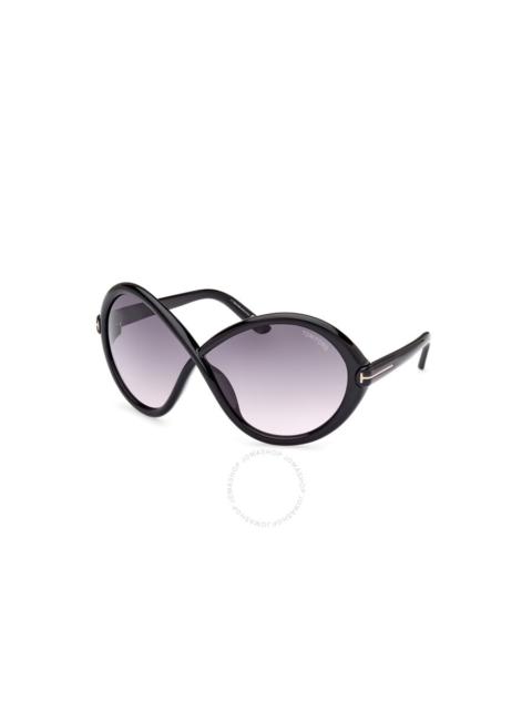 TOM FORD Tom Ford Jada Smoke Gradient Butterfly Ladies Sunglasses FT1070 01B 68