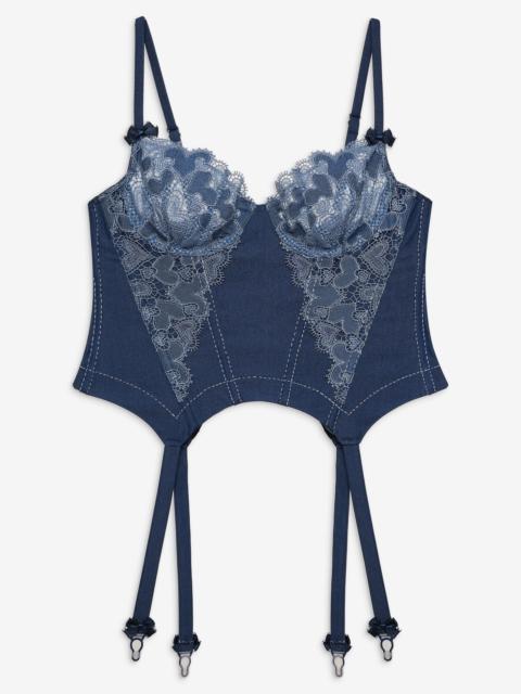 For Love & Lemons Denim Hearts Bustier