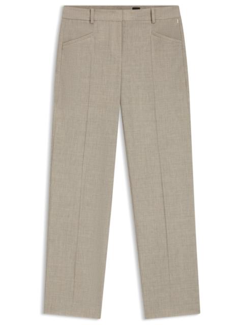 BOSS MELANGE RELAXED-FIT TROUSERS IN VIRGIN WOOL