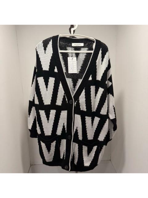 Valentino Valentino V-Neck All-Over Print Cardigan