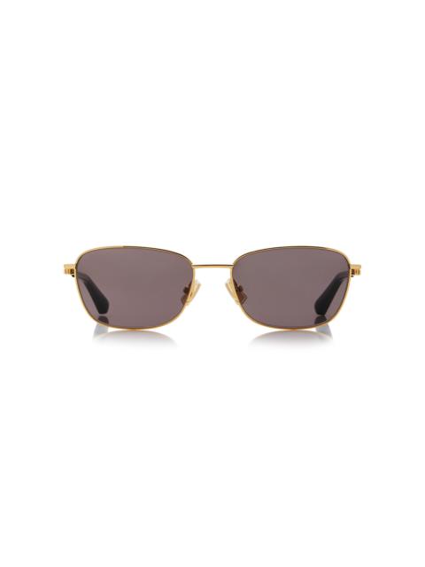 Bottega Veneta Square-Frame Metal Sunglasses grey