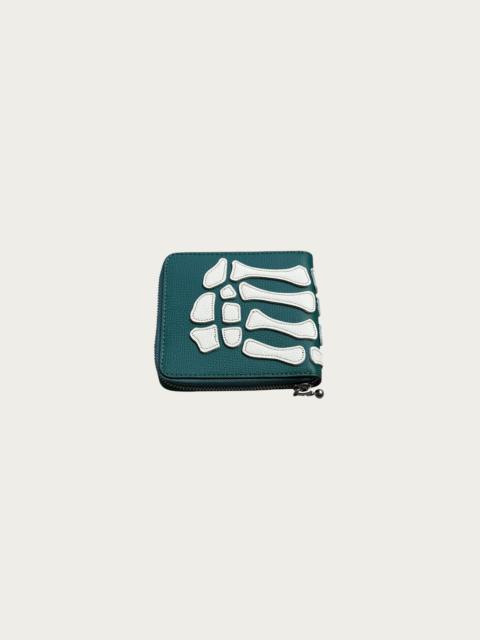 Kapital THUMB-UP BONE BAND ZIP Wallet - Peacock Green
