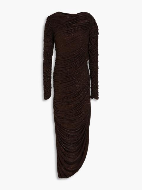 SIMKHAI Sanders crystal-embellished ruched jersey maxi dress