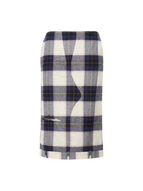 pushBUTTON Check Trouser Upside Down Skirt