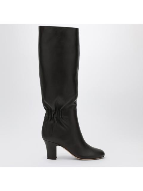 FERRAGAMO Ferragamo Ruched Boots In Dark Brown Leather Women