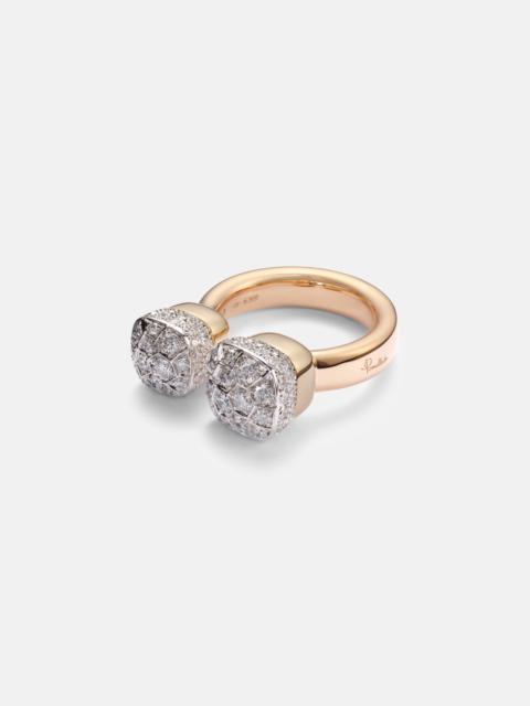 Nudo 18kt rose and white gold ring with diamonds