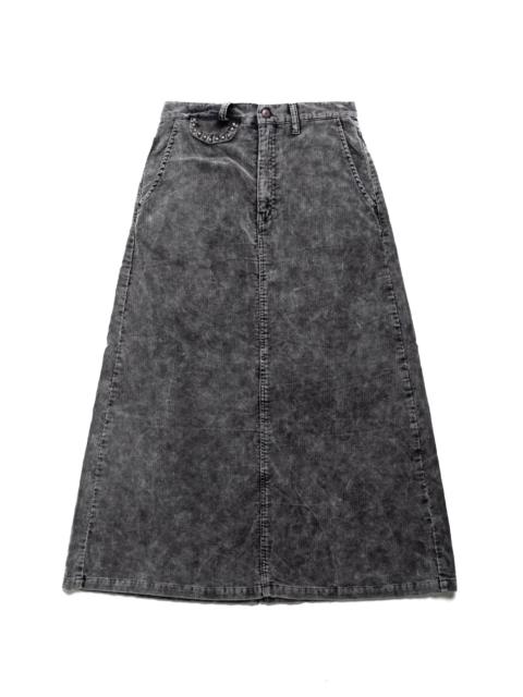 Kapital 14W Corduroy BOOGIE-DAY High Waisted Maxi Skirt (Dirty Dyed)