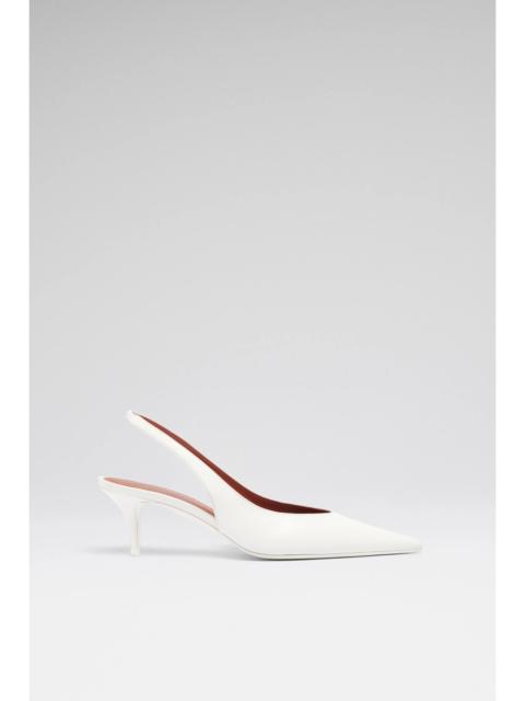 Amina Muaddi ANOK SLING 55 WHITE NAPPA