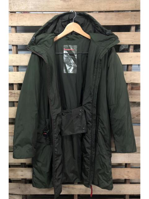 Prada Lightweight Nylon Padded Hooded Long Jacket