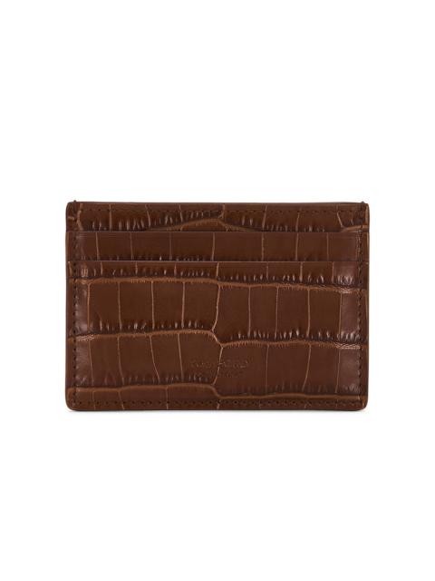 TOM FORD Shiny Printed Croc Exotic Line Classic Card Holder