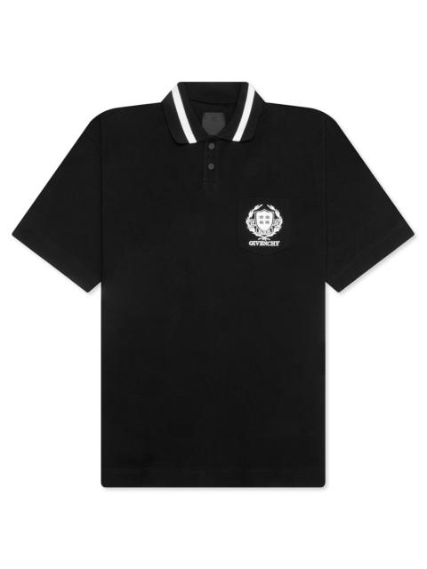 Givenchy CREST POLO SHIRT WITH CASUAL POCKET - BLACK