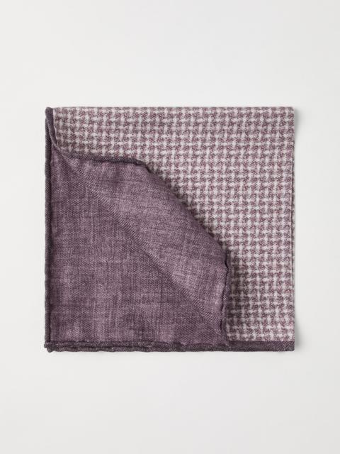 Brunello Cucinelli Silk pocket square with weave design