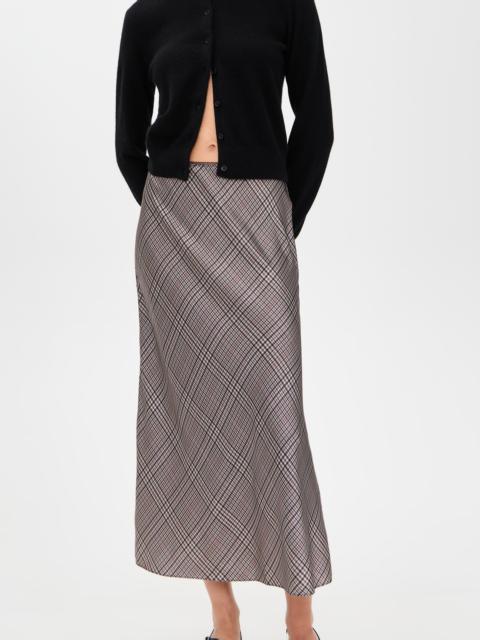 Vince Pressed Plaid Shaped Hem Skirt
