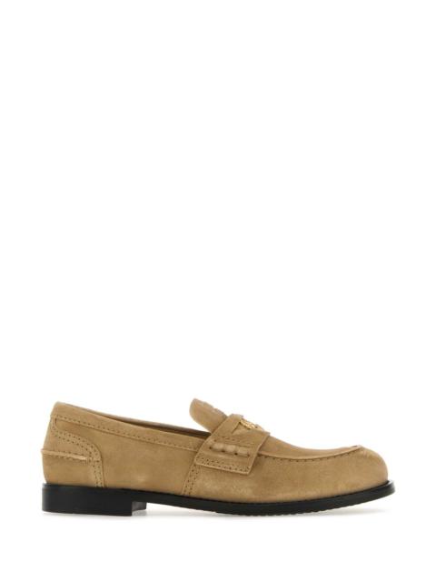 Miu Miu Women Beige Suede Loafers