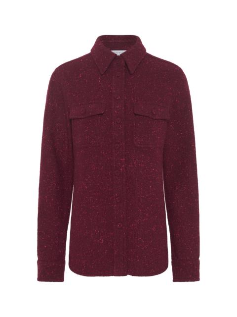 GABRIELA HEARST John Austin Shirt in Bordeaux Speckled Cashmere