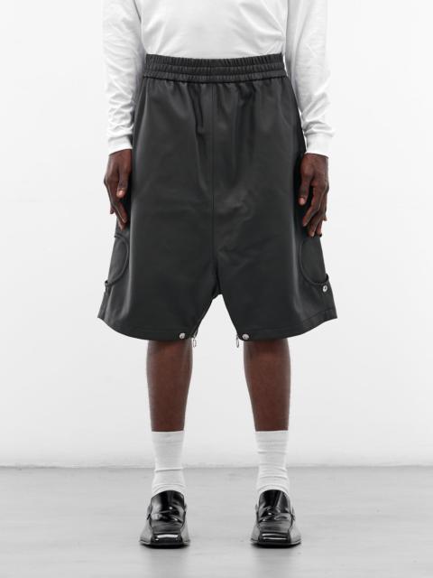 SETCHU Black Lamb Leather Bermuda Shorts